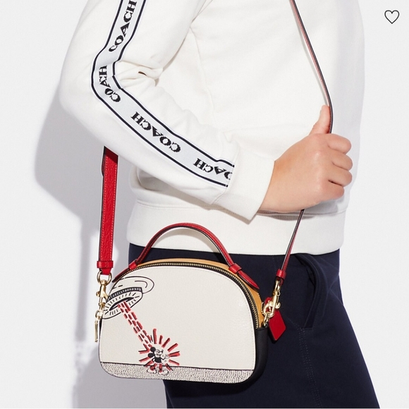 New Coach Disney Mickey Mouse Keith Haring Serena Satchel Crossbody bag - Picture 7 of 7